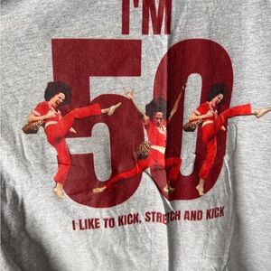 Gray Graphic Tee with Red Accents